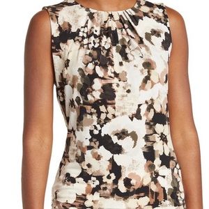 CALVIN KLEIN floral print sleeveless tank top
